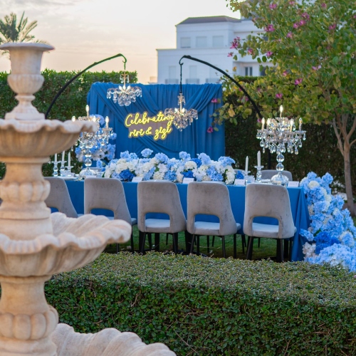 Royal Chandelier Theme (Backdrop + Table Setup)