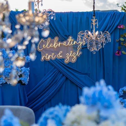 Royal Chandelier Theme (Backdrop + Table Setup)