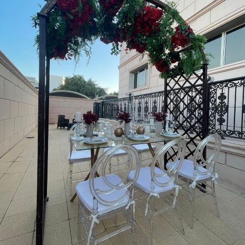Floral Setup with Wooden Frame