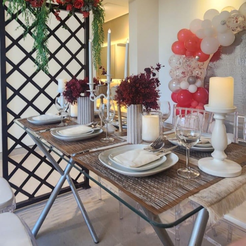 Floral Setup with Wooden Frame