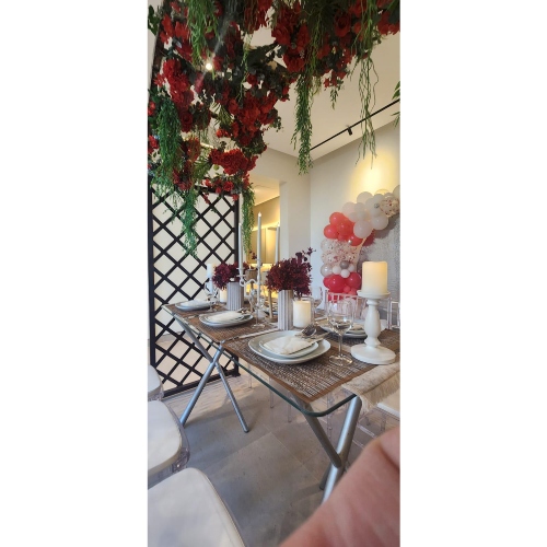 Floral Setup with Wooden Frame