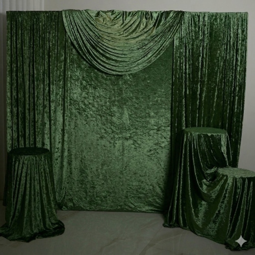 Green Velvet with Sequin