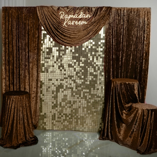 Brown Velvet with Sequin with Golden Balls