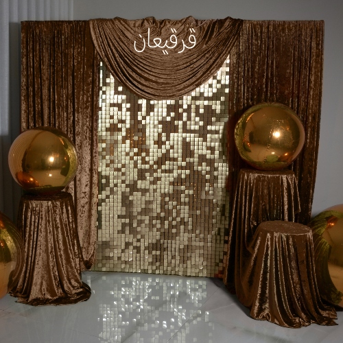 Brown Velvet with Sequin with Golden Balls