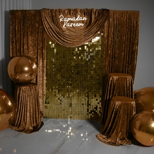 Brown Velvet with Sequin with Golden Balls