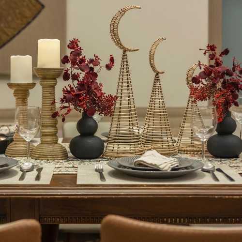 Burgundy Ramadan Wooden Table