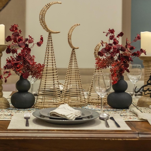 Burgundy Ramadan Wooden Table