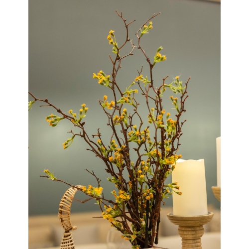 Yellow Ramadan Wooden Table Setup