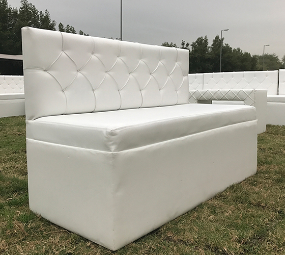 White Leather Benches