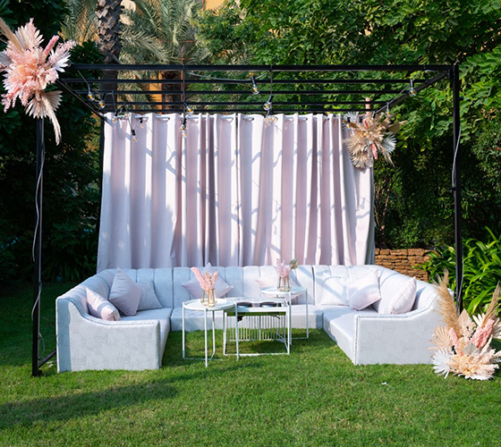 Pink Curtain Setup